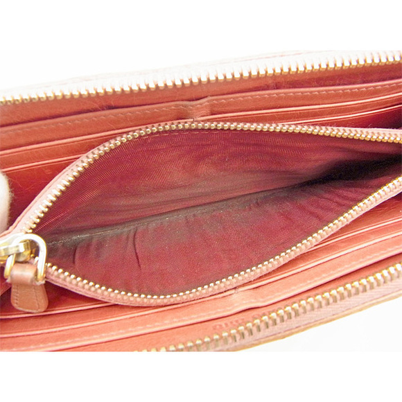 Miu Miu Long Wallet L-shaped Matelasse Pink T033 - Picture 4 of 6